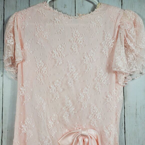 VTG Barbara Chodos Michael Marcella Dress WMNS Sz 12 Drop Waist Flapper Lace 80s - Picture 3 of 12